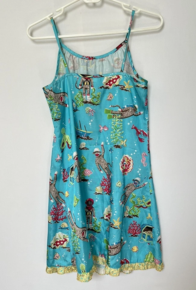 Camisón Nick and Nora Azul Satinado Ocean Sock Mono Niñas Talla L 12 Foto 2 de 4