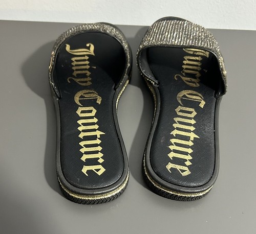 Juicy Couture Pantoletten Gr. 7 schwarz lecker mit Glitzer Strass Design - Bild 7 von 10