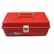 VTG ArtBin Storage Case Red Tackle Box For Art Supplies Two-Tier Model 8199 USA