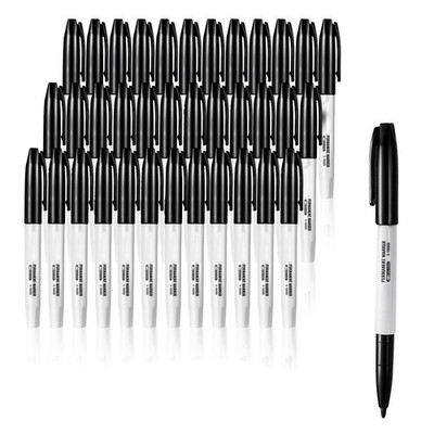 Uimoso Permanent Markers 36 Count Black Fine Tip Waterproof & Fade-Resistant