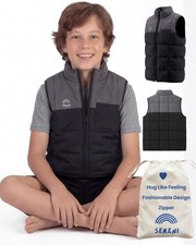 Weighted Calming Vest for Kids, Charcoal Black, Therapy Compression Vest, Sen...