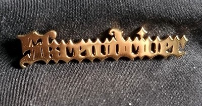 Gothic Lettering style RAC Band Badge - gold coloured - 45mm diameter 
