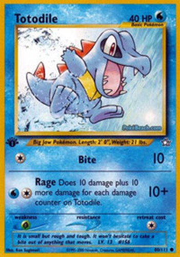 1x - Totodile - 80/111 - Common - 1. Edition DMG, Englisch Pokemon Neo Genesis