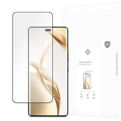 Panzerfolie Schutzglas Honor 200 Pro Displayschutz - Cazy - Schwarz