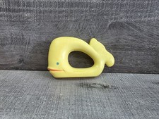 Vintage Baby Rattle Yellow Whale Sanitoy, Inc. 1977 g63b