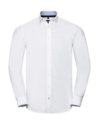 Russell Europe Herren LS Tailored Contrast Ultimate Stretch Shirt R-966M-0 NEW