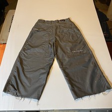 Vintage Kikwear Shuttle Program Wide Leg Raver Pants Sz 33 Distressed Shiny Gray