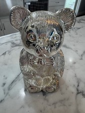 Silver Plated Teddy Bear Coin Bank