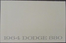 1964 Dodge 880 Color Sales Brochure Original With Color Plates