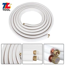 3/8 Inch-5/8 Inch Dia. 25FT Air Conditioning Cooling Connection Pipe Install Kit