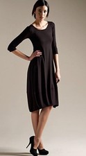 EILEEN FISHER Black Sz Medium Casual or Dress Stretchy 100 Silk Midi Dress