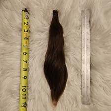 Dark Brown Human Hair Extension, Classic Bonded, Straight, 12 in, Women