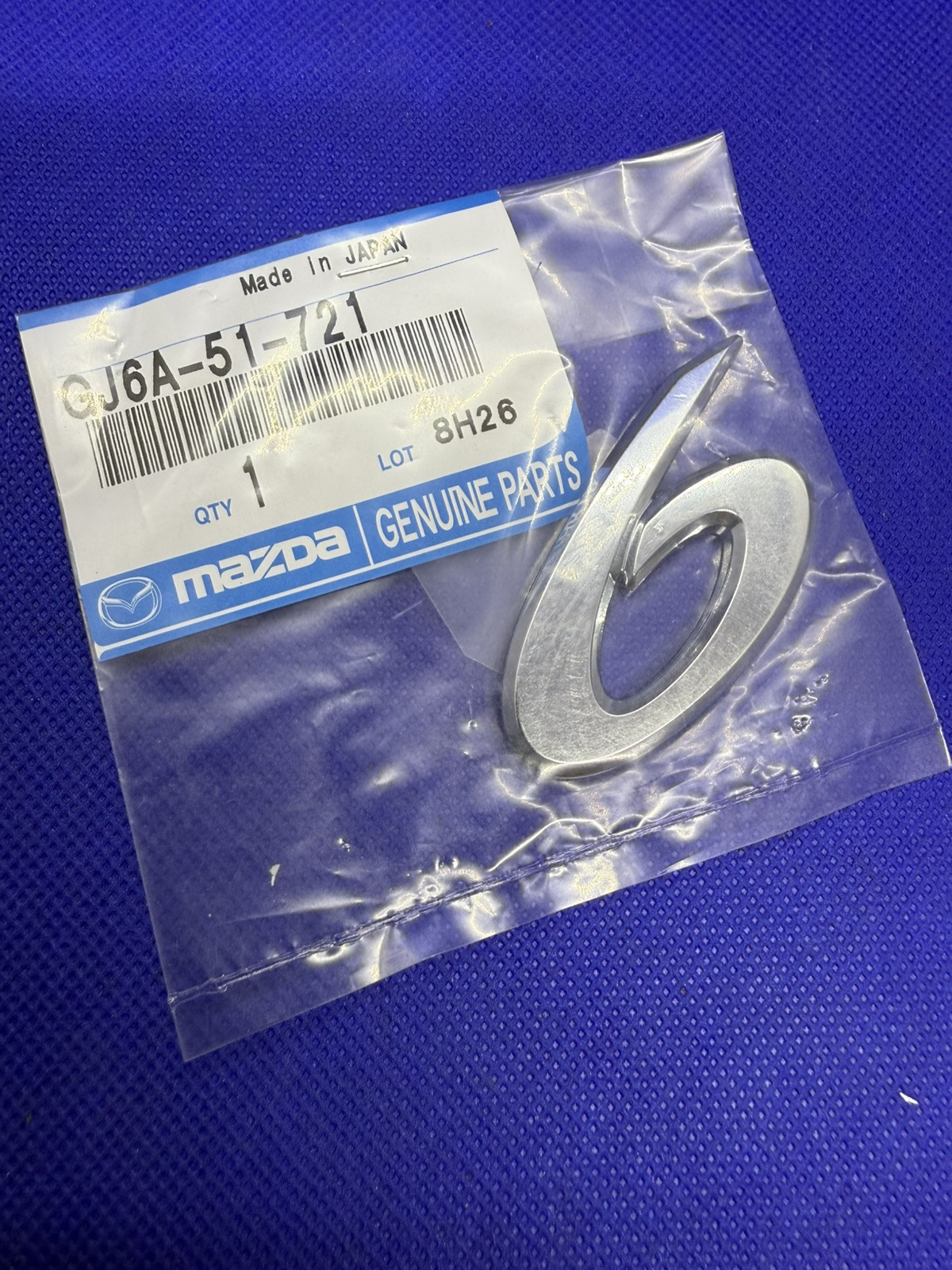 Monogramme Arrière Mazda 6 GG 2002-2007 Pièce Origine GJ6A-51-721 Chrome