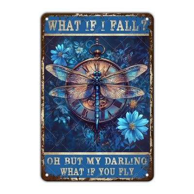 Metal Signs What If I Fall Oh But My Darling What If You Fly Wall Clock Sign ...