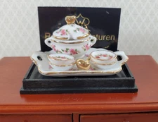 Dollhouse Soup Tureen with Bowls by Reutter Porcelain Lisa Design 1:12 Scale