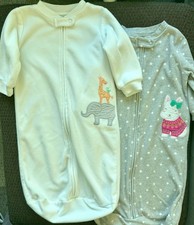 Girls 0-9 Months Long Sleeve Fleece Sleep Sacks Lot of 2 Carter's
