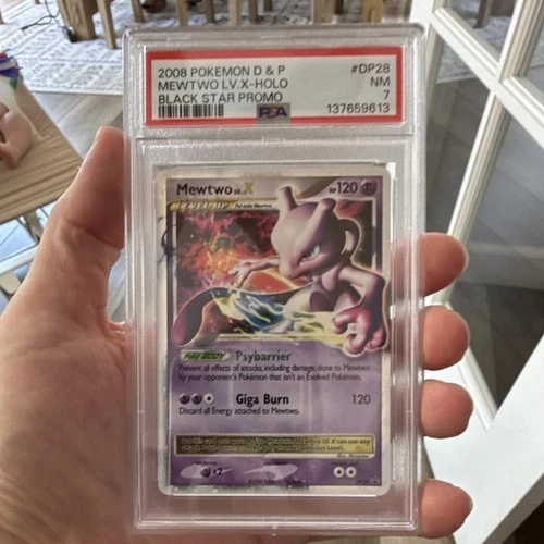 PSA 7 Mewtwo LV.X DP28 Black Star Promo Holo Diamond & Pearl Pokémon TCG 2008
