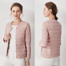 Autumn and Winter Women's Jacket Light Round Neck V Slim Fit Short Down Jacket