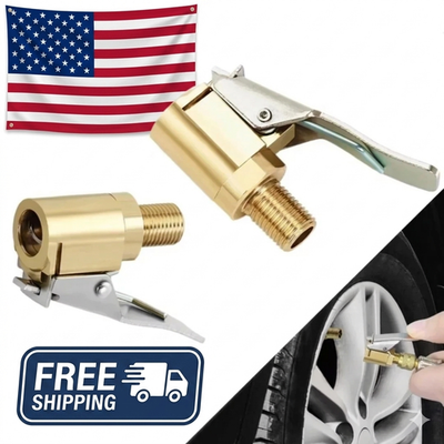 #ad 2 Pack Brass Tire Air Chuck with Locking Quick Connect Heavy Duty Inflator Hose $7.80