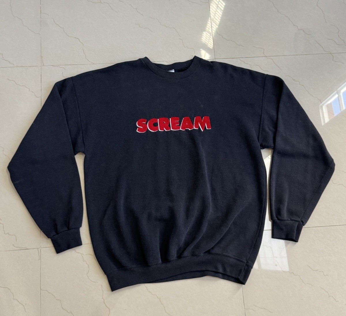 Vtg Scream Movie Promo Sweatshirt Pullover Black XL 90s Horror image 8