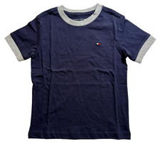 Tommy Hilfiger Toddler Boys Size 4 Embroidered Logo Ken Tee Navy Blue Classic