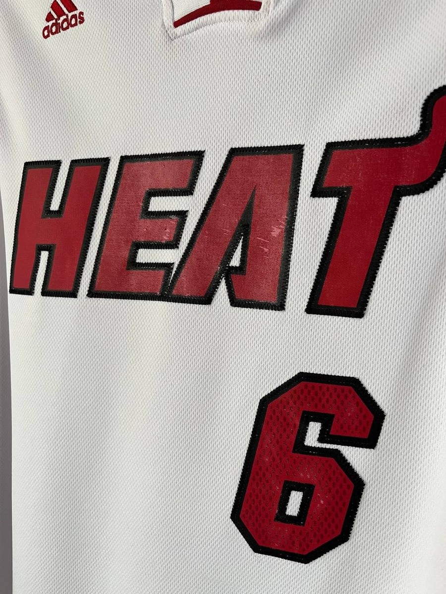 Adidas Miami Heat #6 LeBron James NBA Jersey White Size L | eBay