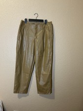 A New Day Women  s Leather Crop Pants Yellow Size 12