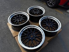 Set 4 Bbs Style Wheels 20x8.5 Gloss Black Polished Lip
