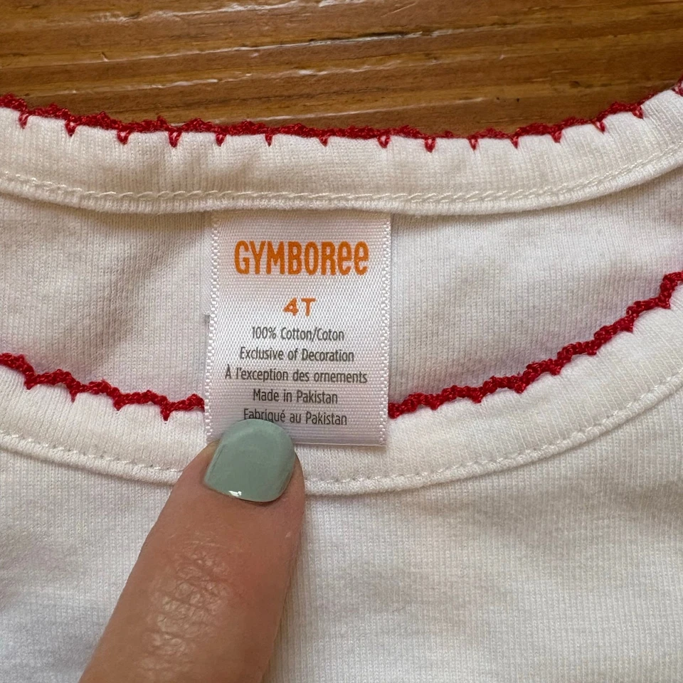 Gymboree white holiday Christmas snow globe animals long sleeve shirt SIZE 4T - Image 3 of 4