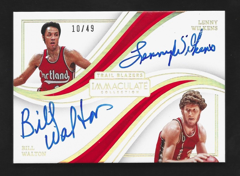 2022-23 Panini Immaculate Lenny Wilkens Bill Walton Dual Auto 10/49 Blazers