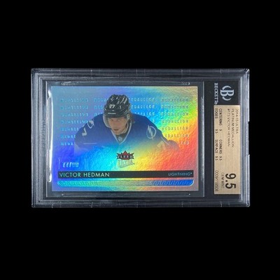 2014 Fleer Ultra Platinum Medallion 77/99 Victor Hedman BGS 9.5 Jersey #77 Match