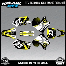 Graphics Kit for SUZUKI RM125 RM250 (1996-1998) RM 125 250 Evader  - Yellow