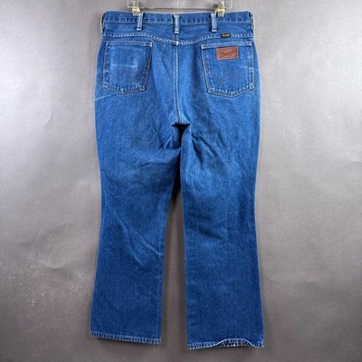 Vintage Wrangler Jeans Mens 34x29 Blue Bootcut Pants 945DEN Made