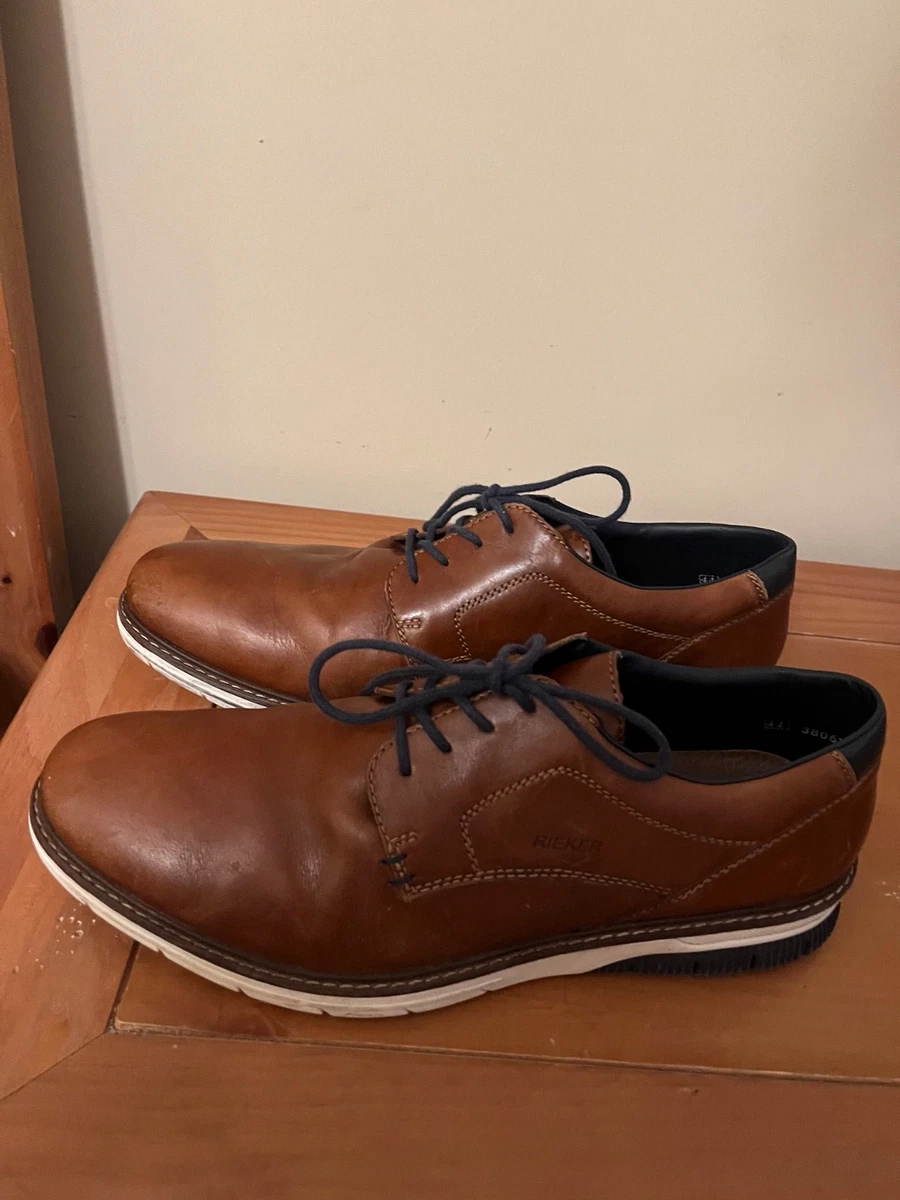 Rieker Mens Brown Leather Lace Up Dress Shoes Comfortable Casual‎ Walking Rieker Alan 04504-90 Men main image 4