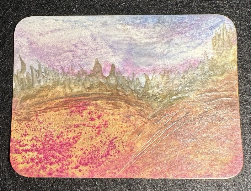 ACEO Original Landscape Woods Trees Flowers Nature Wax Painting