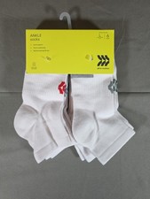 Boys' 6pk Ankle Length Socks - All In Motion White L