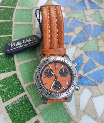 Vintage Watch Philip Watch Aquatica 2000 Orange 100M Eta 251.272 Nos