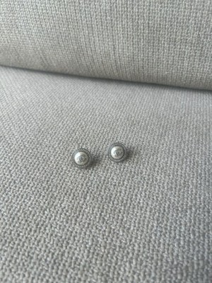 Chanel Ohrringe rund silberfarben 