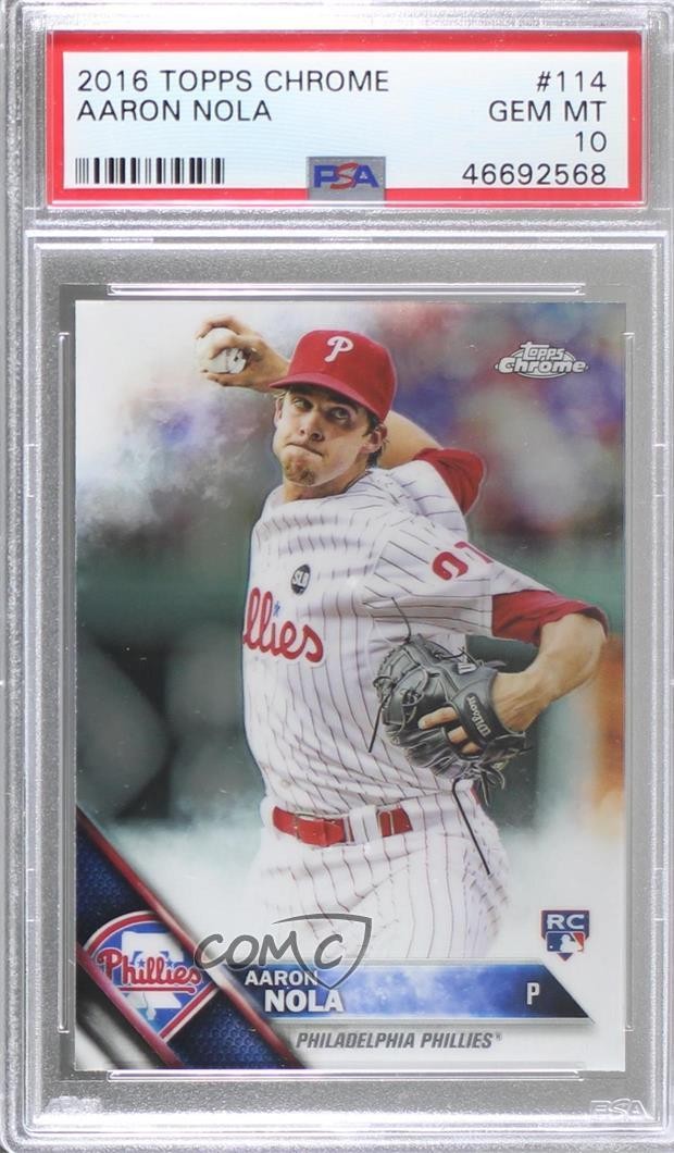 2016 Topps Chrome Aaron Nola #114 PSA 10 GEM MT Rookie RC 00n5