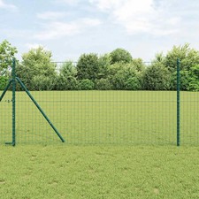 WALPLUS Fence Posts Set of 12 Green Powder Coated Steel Garden Support