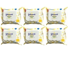 Johnson's Baby Hand And Face Sanitizing Wipes For Travel 25 ea, 6 Pack=150 Wipes