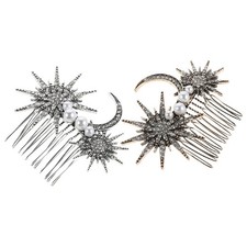 2 Pcs Prom Hair Comb Bridal Party Vintage Combs for Stylist Elegant Side