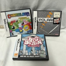Lot 3 Nintendo DS Gameboy Games W/ Cases & Manuals Big Brain Academy Polarium