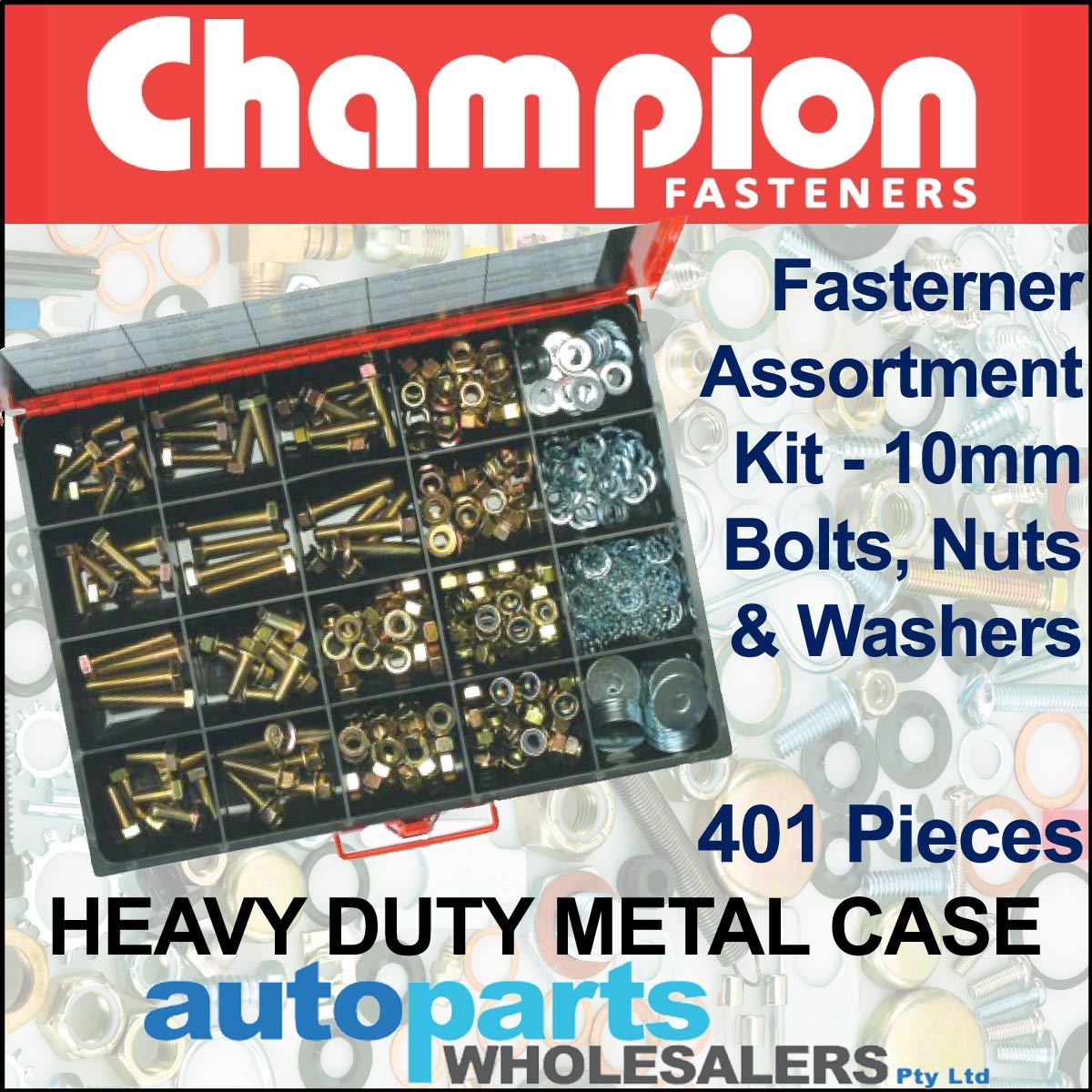 CHAMPION MASTER KIT 10mm BOLTS, NUTS, WASHERS & FASTENERS ASSORTMENT 508 Pieces eBay