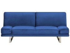 Modernes Schlafsofa mit Polsterbezug Blau Samtstoff skandinavischer Stil York