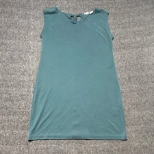 Sigrid Olsen Dress Medium Sleeveless Tank Solid Swing Tunic Teal