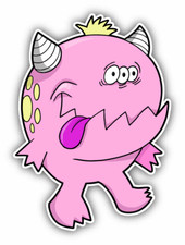 Monster Funny Cartoon Pink Car Bumper Sticker Decal ''SIZES''