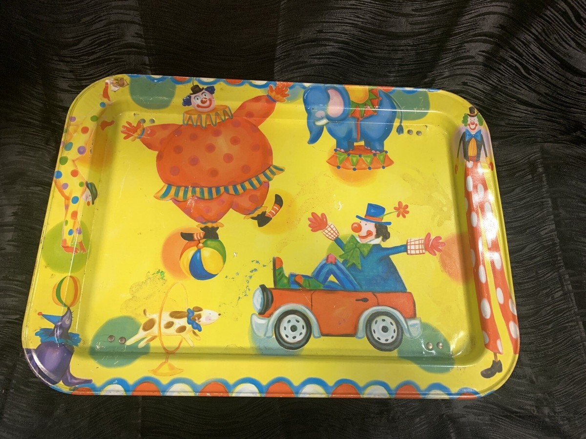 Child Aluminum Tv Tray Kids Lap Tray Cartoon Folding TV Vintage
