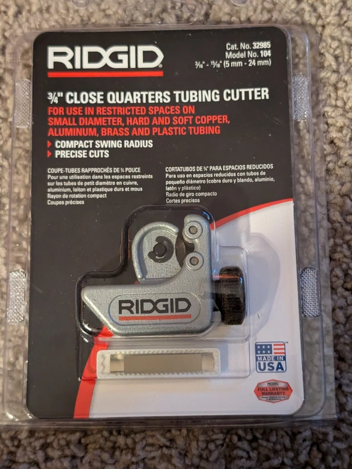 RIDGID 1" No.101 and 3/4" No.104 USA Close Quarters Tubing Cutters - Image 3 of 4