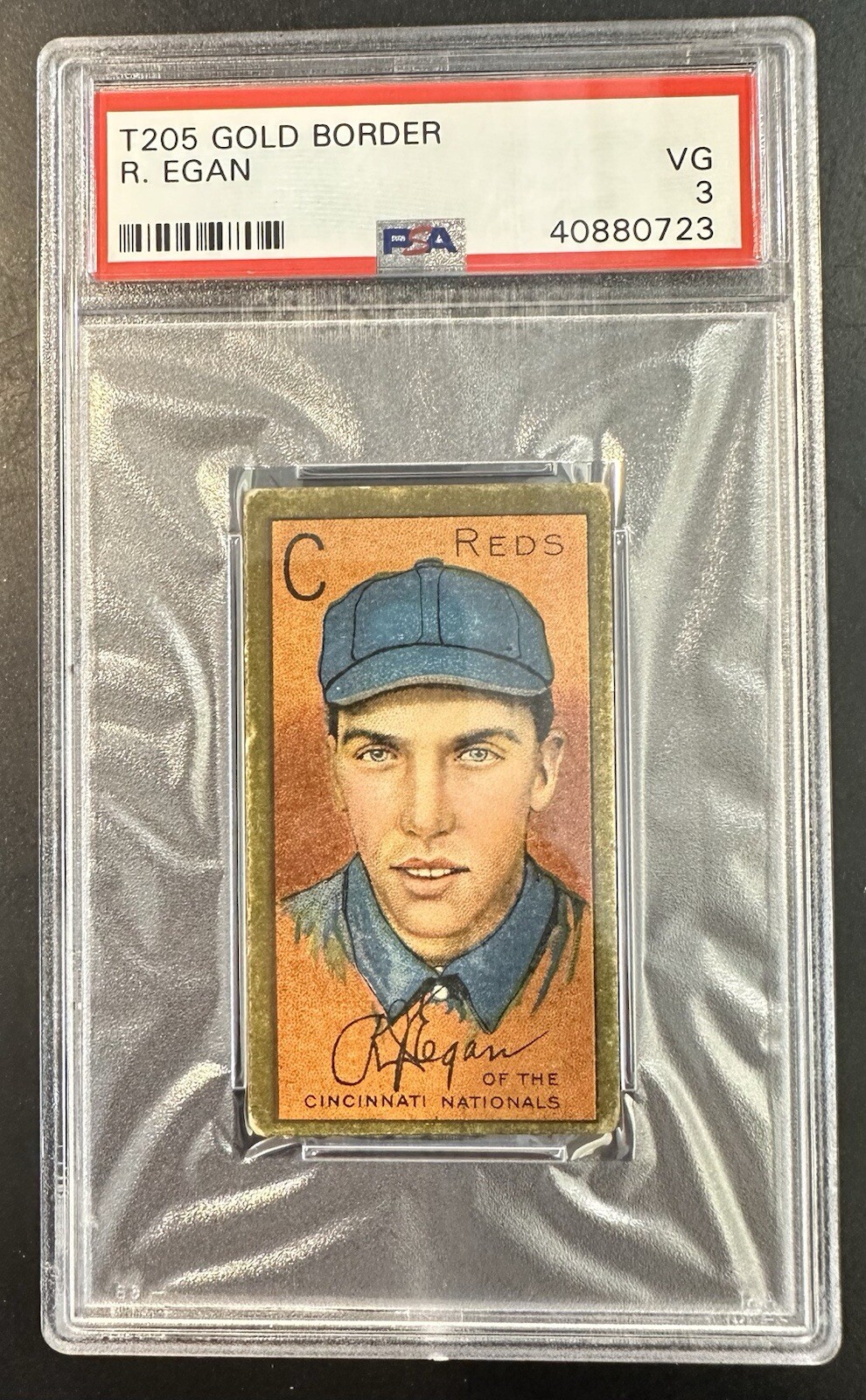1911 T205 Gold Border Richard Egan PSA 3 VG Reds